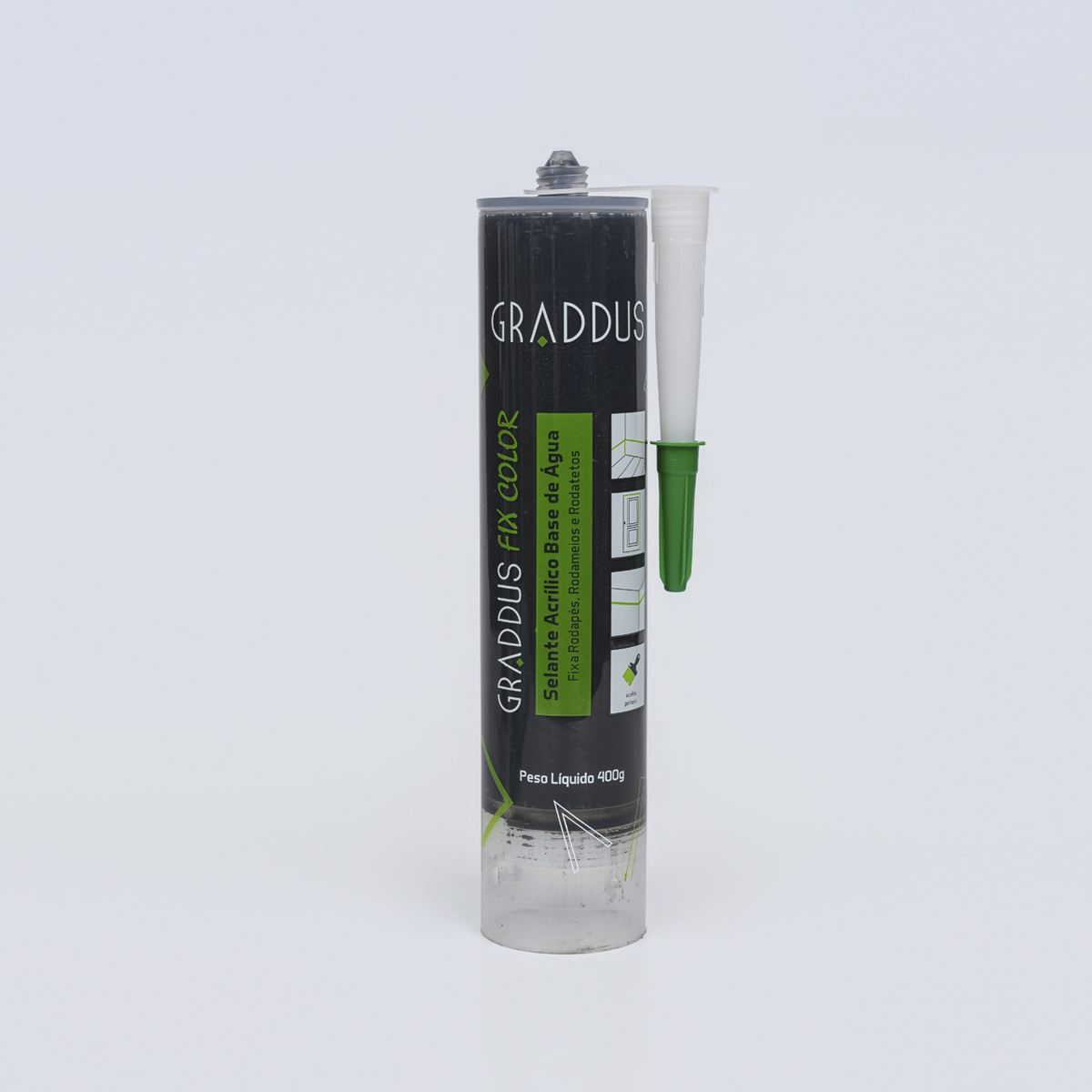 Selante Acrílico Preto - Graddus Fix Tubo 450g